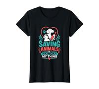 Saving Animals is Kinda My Thing Value Graphic T-Shirt, Women, Black, XL