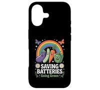 Saving Batteries Going Green Vegetarian Vegan Planet Earth Case for iPhone 17