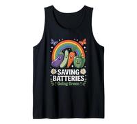 Saving Batteries Going Green Vegetarian Vegan Planet Earth Tank Top