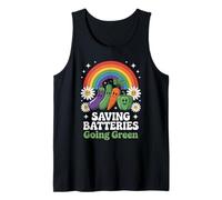 Saving Batteries Going Green Vegetarian Vegan Planet Earth Tank Top