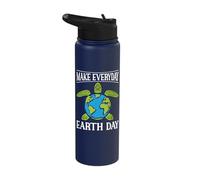 Saving Earth No Planet B Turtle Make Everyday Earth Day Stainless Steel Insulated Water Bottle