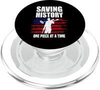 Saving History American Flag USA Funny Metal Detecting PopSockets PopGrip for MagSafe