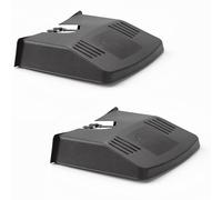 SAVING HUB - Black Plastic Drain Cover Grid, 33x30cm Ventilated Outdoor Drain Guard - Heavy Duty Gutter Grid Pipe Eden Style Protector Anti Blockage Stops Leaves & Debris (2x)