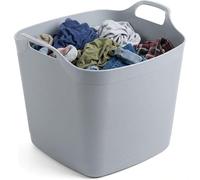 SAVING HUB Flexible Tub 15L 25L 40L Heavy Duty Plastic Flexi Bucket Storage Bins Laundry Garden Multi Purpose Containers with Dual Handles Durable Stackable Flexible Utility Tubs (15 Litre, Cool Grey)