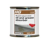 SAVING HUB - HG Oil & Grease Absorber 250ml - Removes Greasy & Oily Stains from Natural Stone, Tiles, Flagstones & Porous Surfaces - Safe for Indoor & Outdoor Use - Powerful Cleaner for All Floors