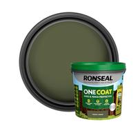 SAVING HUB One Coat Fence Life Paint - Garden Shed & Fence Paint - for Rough Wood - Trellis, Sheds & Wooden Structures - Showerproof in 1 Hour (Forest Green, 5 Liter)