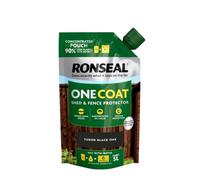 SAVING HUB - One Coat Shed & Fence Protector Refill Pouch 950ml - Outdoor Wood & Furniture Paint - for Rough Sawn & Smooth Planed Wood - Sheds & Fences Life Plus - Dry in 1 Hours (Tudor Black)