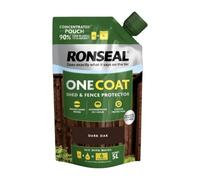 SAVING HUB - One Coat Shed & Fence Protector Refill Pouch 950ml - Outdoor Wood & Furniture Paint - for Rough Sawn & Smooth Planed Wood - Sheds & Fences Life Plus - Dry in 1 Hours (Dark Oak)