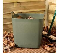 SAVING HUB Square Flexi Tub Large Bucket Laundry Clothes Storage Basket 15/25/40 Litre Garden Lightweight Tubs Heavy Duty Flexi Container With Handles Plastic Buckets (40 Litre, Olive Green)