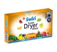 SAVING HUB - Tumble Dryer Sheets - Fabric Freshening for Laundry Drying - Long Lasting Fresh Fragrance - Helps Reduce Static Cling & Creases - Softens Clothes & Towels - 35 Sheets (1, Tropical)
