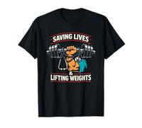 Saving Lives and Lifting Weights Nurse Fitness T-Shirt