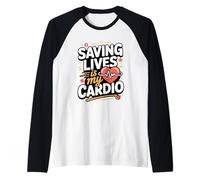Saving Lives is My Cardio Paramedic EMT EMS Raglan Baseball Tee