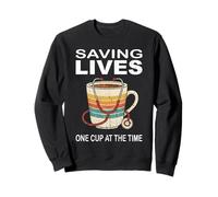 Saving Lives One Cup At The Time Nurse Coffee Stethoscope Sweatshirt