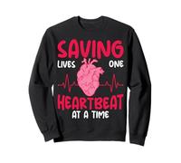 Saving Lives One Heartbeat at a Time - Cardiac Nurse Nursing Sweatshirt
