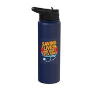 Saving Lives One Shift At A Time Nurse Medic Stainless Steel Insulated Water Bottle