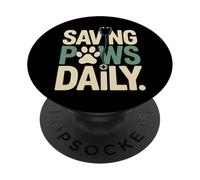 Saving Paws Daily Animal Rescue Pet Lover PopSockets Adhesive PopGrip