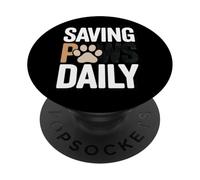Saving Paws Daily Animal Rescue Pet Lover PopSockets Adhesive PopGrip
