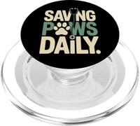 Saving Paws Daily Animal Rescue Pet Lover PopSockets PopGrip for MagSafe