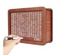 Saving Target Money Box, 5000/10000 /USD/GBP Wooden Piggy Bank with Counter, Markable Money Saving Cash Can for Adults & Kids, Visible Savings Challenge with Fixed Goal, Money Jar Retro Home Decor