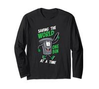 Saving The World On Bin at A Time Planet Climate Changes Long Sleeve T-Shirt