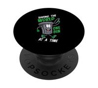 Saving The World On Bin At A Time Planet Climate Changes PopSockets Adhesive PopGrip