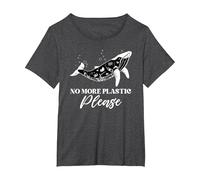 Saving Whales Sea Creature Environment T-Shirt, Women's Plus, Dark Heather Grey, 3X