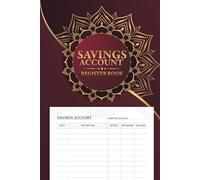 Savings Account Register Book: Personal Finance Bank Savings Tracker Log with Deposit, Withdrawal, and Balance