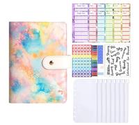Savings Binder,A6 Cash Saving Binder Money Saver Book - Finance Notebook Envelope Challenge with Zipper Pouch Bill Organizer for Receipt Coin Kids Adults Planning Budgeting
