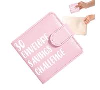 Savings Book - 30 Envelopes PU Waterproof, Money Saving Challenge, Magnetic Buckle Binder | Budget Planner for Office School, Travel Birthday Party, Women Men Kids & Teens Organizer Gear