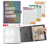 Savings Book Budget Binder Planner Book,Money-Save Challenge Binder - Long Lasting Challenge Book | Portable Budget Planner with Heavy Duty Cash and Cost Envelopes