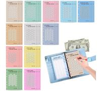 Savings Book Challenge Cards - 48 Pack A6 Money Tracker Inserts Cash Savings Sheets | Budget Planner Accessories with 6 Rings for Financial Organizations, Personal Savings Challenges