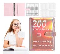 Savings Challenge Binder - 200 Envelope Cash Book, Budget Planner Organizer with Money Pouch, Expense Tracking Sheet | Goals to Save Your Financial Planning Notebook Personal Finance Budget Binder