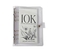 Savings Challenge Binder, 6-Hole PVC Vertical Cash Storage Book, Single Pocket Card Album for Cash Stuffing