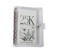 Savings Challenge Binder, 6-Hole PVC Vertical Cash Storage Book, Single Pocket Card Album for Cash Stuffing