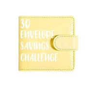 Savings Challenge Binder, Budget Envelope Organiser, 11.5 x 11 cm PU Waterproof Wallet for Cash Control, Magnetic Buckle Closure, Finance Planning Book, Money Management Tool for Home Office Travel