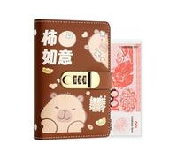 Savings Challenge Binder - Capybara Cash Management Notebook with Lock | Banknote Storage Binder - for Freelancers Beginners Families Couples Adults Home Office Apartment Travel Vacation