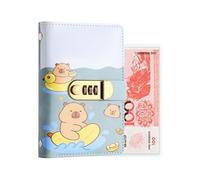 Savings Challenge Binder - Capybara Cash Storage Notebook with Lock,Money Management Binder | for Freelancers Beginners Families Couples Adults Home Office Apartment Travel Vacation