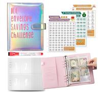 Savings Challenge Binder, Fun Money Saving Book, Organised Saving System, Cash Budget Binder With Tracker, (9.45 x 7.28 x 1.38 Inches, Paper), Ideal For Financial Goals And Presents