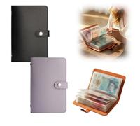 Savings Challenge Book (50 Pages), 2026 New 100 Envelopes Money Saving Challenge, Stylish Money Saving Wallet, Cash Budget Money Saving Book for Couples, Offices and Home (Black, Purple)