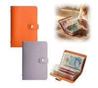 Savings Challenge Book (50 Pages), 2026 New 100 Envelopes Money Saving Challenge, Stylish Money Saving Wallet, Cash Budget Money Saving Book for Couples, Offices and Home (Orange, Purple)