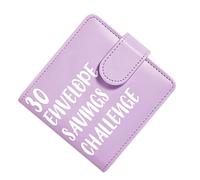 Savings Challenge Book Organizer, 30 Envelope Budget Binder System, 11.5x11cm Waterproof PU Money Storage Wallet, Magnetic Buckle Cash Planner Kit, Office School Travel Finance Control Tool Set