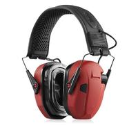 Savior Equipment Apollo Electronic Earmuffs Ear Protection For Shooting w/Soft Gel Ear Pads & Padded Headband, Red