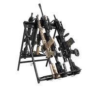 Savior Equipment Portable Folding 9 Gun Free-Standing Rifle Rack, Heavy-Duty Steel Frame, Deer Camp Firearms Display Stand, 2 Height Settings Fit Most Carbine and AR Pistols