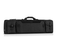 Savior Equipment Urban Warfare Tactical Double Carbine Long Rifle Bag Gun Case Firearm Backpack w/Pistol Handgun Case Obsidian Black 46" x 12" Double Rifle Case
