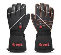 SAVIOR HEAT Unisex Adult Heated Gloves, Black, Perfect for Skiing, Snowboarding, Active Adults, Outdoor Enthusiasts, Waterproof, Electric Battery Gloves