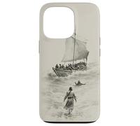 Savior on the Sea of Galilee Minimal Christian Bible Scene Case for iPhone 13 Pro
