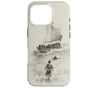 Savior on the Sea of Galilee Minimal Christian Bible Scene Case for iPhone 16 Pro