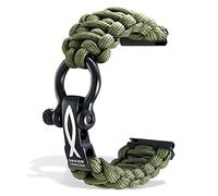 Savior Survival Gear Paracord 20mm Watch Band with Quick Release - Men & Women - Strap Compatible with Samsung Galaxy Watch5, Watch4, & various other smart watches (Green, 20mm - Large)