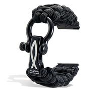 Savior Survival Gear Paracord 22mm Watch Band with Quick Release - Men & Women - Strap Compatible with Various Smart Watches, including Frontier, S3 Classic, and Fenix 5 (Black, Large)