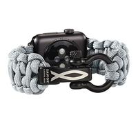 Savior Survival Gear Paracord Watch Band,Compatible with Apple Watch Band 44mm 45mm 49mm 42mm, Men & Women (Neutral Gray, Large)